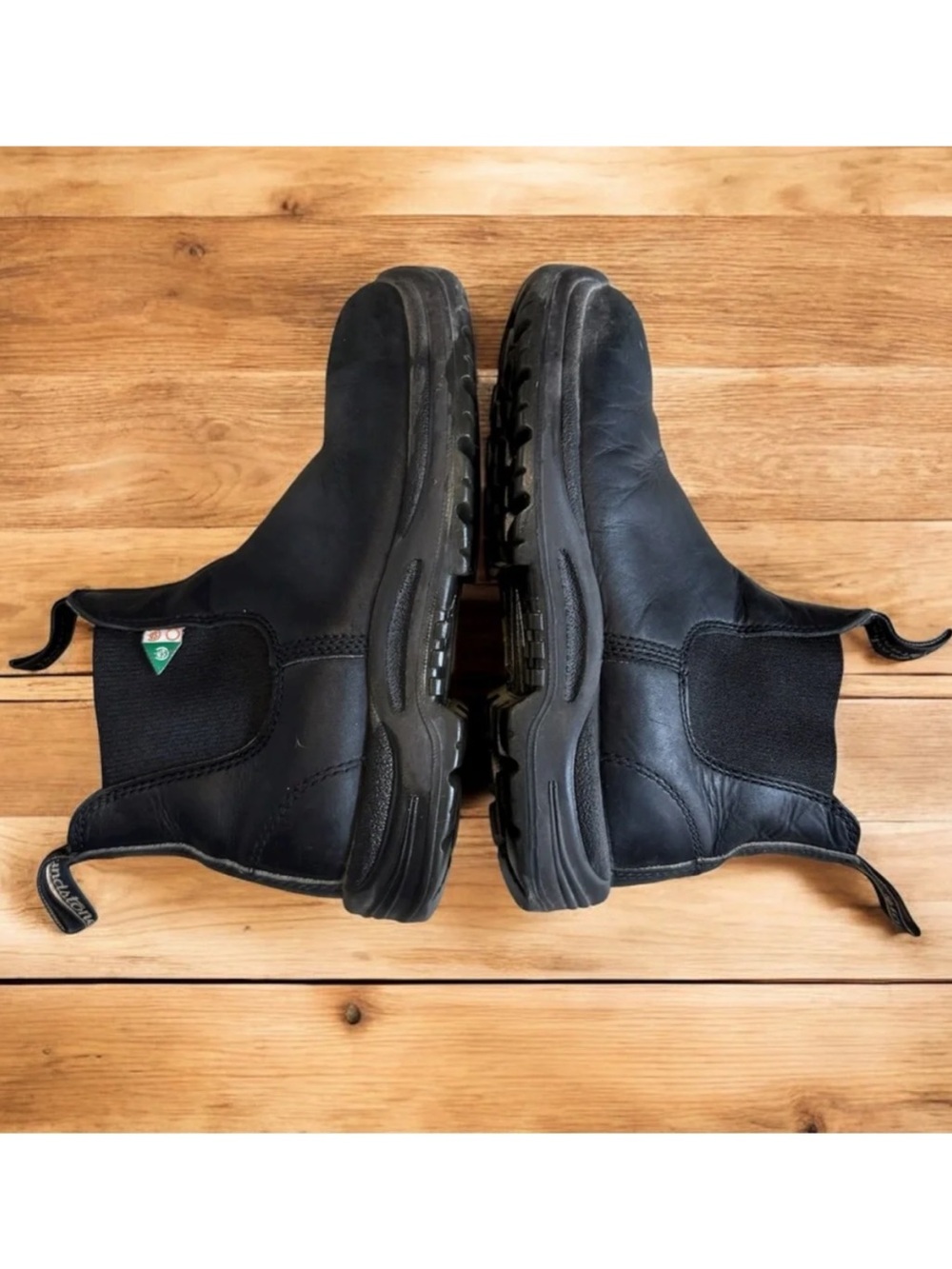 Bundlestones size 7.5 AUS 4 Black work boots CSA leather chelsea steel toe